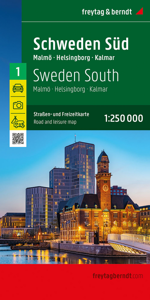 Schweden S&uuml;d, Stra&szlig;en- und Freizeitkarte 1:250.000, freytag & berndt - 