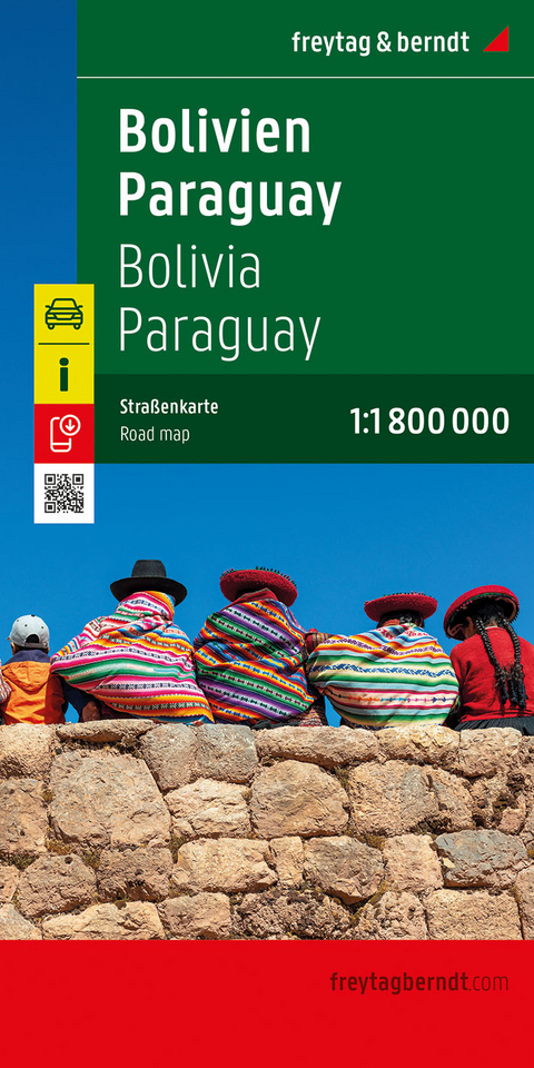 Bolivien - Paraguay, Stra&szlig;enkarte 1:1.800.000, freytag & berndt