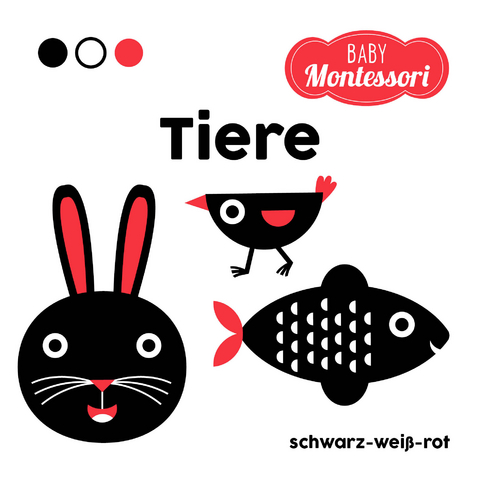 Tiere schwarz-wei&szlig;-rot (Baby Montessori) - 