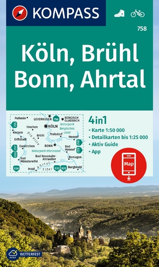 KOMPASS Wanderkarte 758 Köln, Brühl, Bonn, Ahrtal 1:50.000