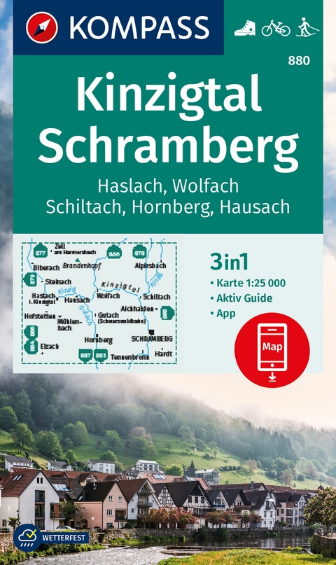 KOMPASS Wanderkarte 880 Kinzigtal Schramberg, 1:25.000