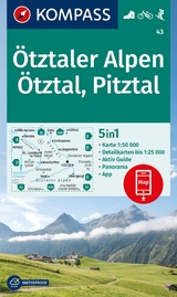KOMPASS Wanderkarte 43 &Ouml;tztaler Alpen, &Ouml;tztal, Pitztal 1:50.000
