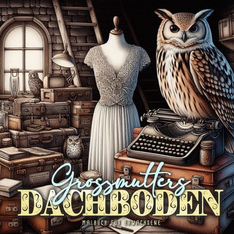 Grossmutters Dachboden Malbuch f&uuml;r Erwachsene - Monsoon Publishing, Musterst&uuml;ck Grafik