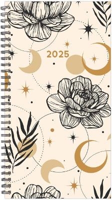 Floral Moon 2025 3.5 X 6.5 Softcover Weekly Spiral -  Willow Creek Press