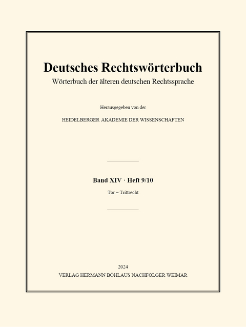 Deutsches Rechtsw&ouml;rterbuch - 