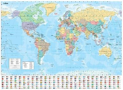 Collins Large World Wall Laminated Map (70 x 91.5 cm) -  Collins Maps