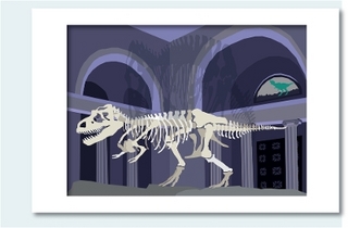 Chicago Field Museum T-Rex Matted Print, 16 X 20