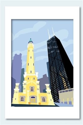 Chicago Water Tower Matted Print, 16 X 20