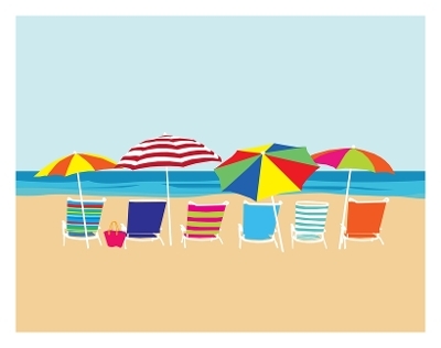 Beach Chairs Art Print 11x14 - Michael Schafbuch