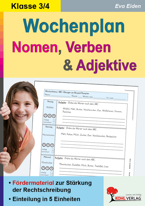 Wochenplan Nomen, Verben und Adjektive - Eva Eiden
