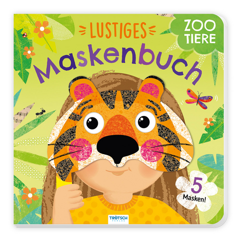 TR&Ouml;TSCH - Lustiges Maskenbuch "Zootiere" | Interaktives Pappenbuch mit 5 herausnehmbaren Zootier-Masken zum Spielen und Verkleiden | Mit eing&auml;ngigen Reimen f&uuml;r fantasievolle Abenteuer | Ab 1 Jahr - 