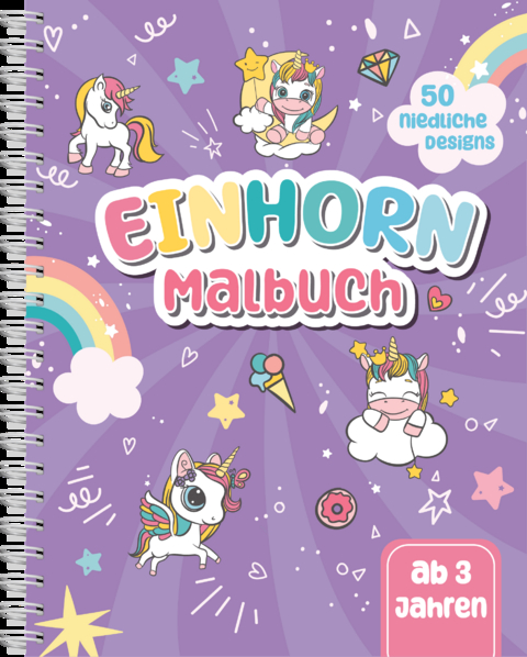Einhorn-Malbuch f&uuml;r Kinder ab 3 Jahren