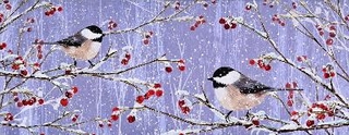 Snowy Chickadees Panoramic Boxed Holiday Cards (20 Cards, 21 Self-Sealing Envelopes)