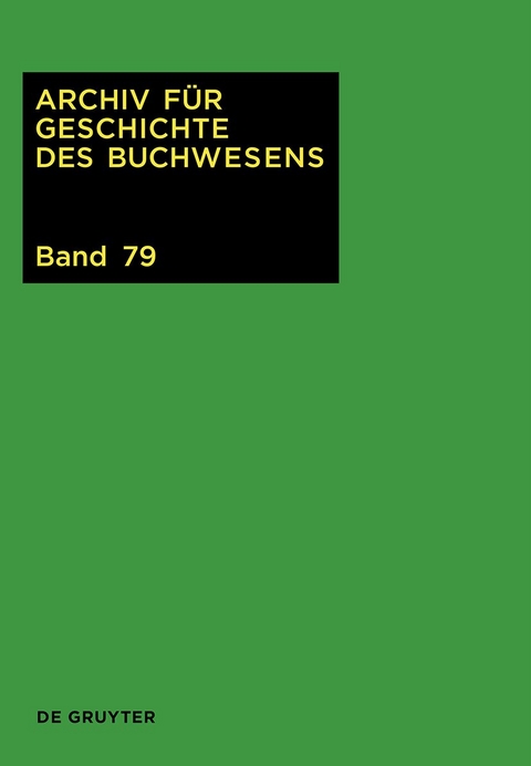 Archiv für Geschichte des Buchwesens - 