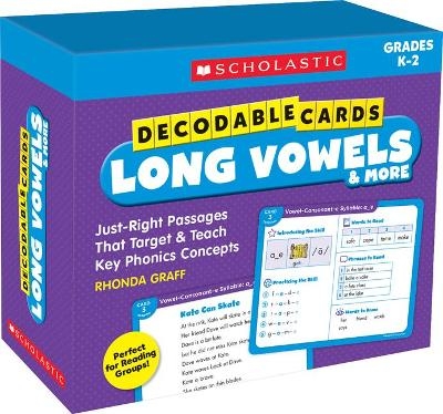 Decodable Cards: Long Vowels & More - Rhonda Graff