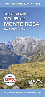 Tour of Monte Rosa Trekking Map - Andrew McCluggage