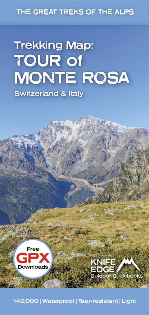 Tour of Monte Rosa Trekking Map - Andrew McCluggage