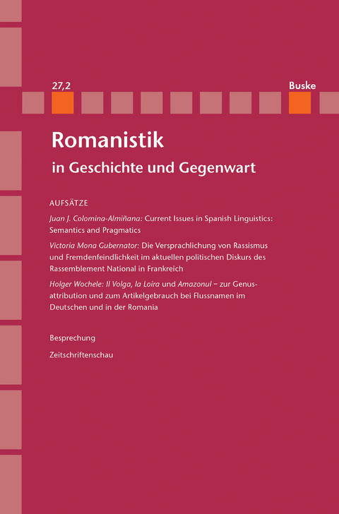 Romanistik in Geschichte und Gegenwart - 