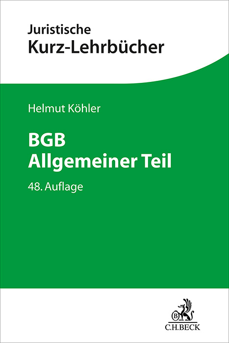 BGB Allgemeiner Teil - Helmut K&ouml;hler