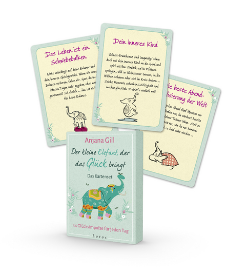 Der kleine Elefant, der das Gl&uuml;ck bringt - Das Kartenset - Anjana Gill
