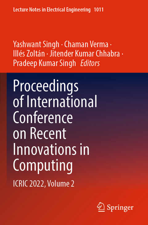 Proceedings of International Conference on Recent Innovations in Computing - 