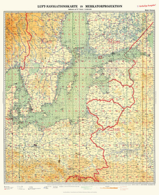 LUFTKRIEG - Luft-Navigationskarte: Ostsee-Ostseeländer 1940 (Plano)