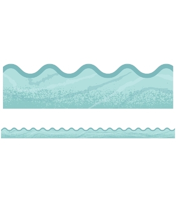 Nature Explorers Blue Woodgrain Scalloped Borders