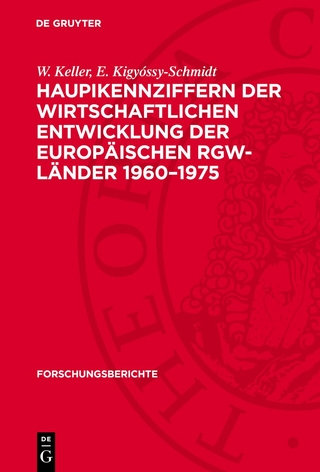 Haupikennziffern der wirtschaftlichen Entwicklung der europäischen RGW-Länder 1960–1975
