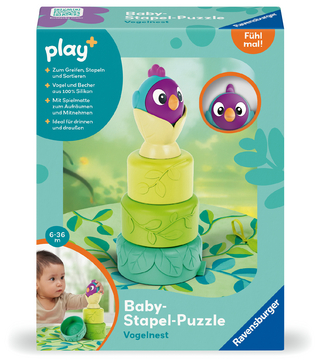 Play+ Baby-Stapel-Puzzle: Vogelnest - ab 6 Monate