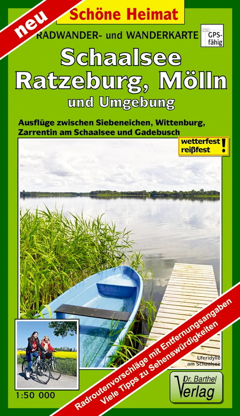 Radwander- und Wanderkarte Schaalsee, Ratzeburg, M&ouml;lln und Umgebung