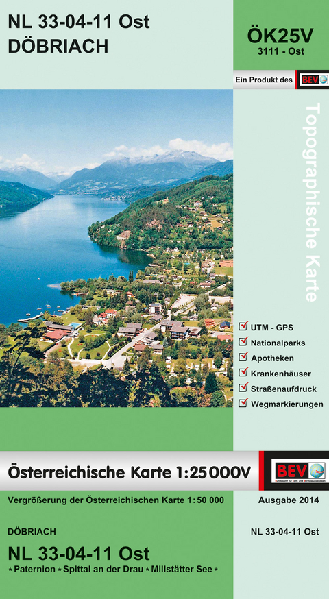 BEV-Karte 3111-Ost, D&ouml;briach 1:25 000V - 