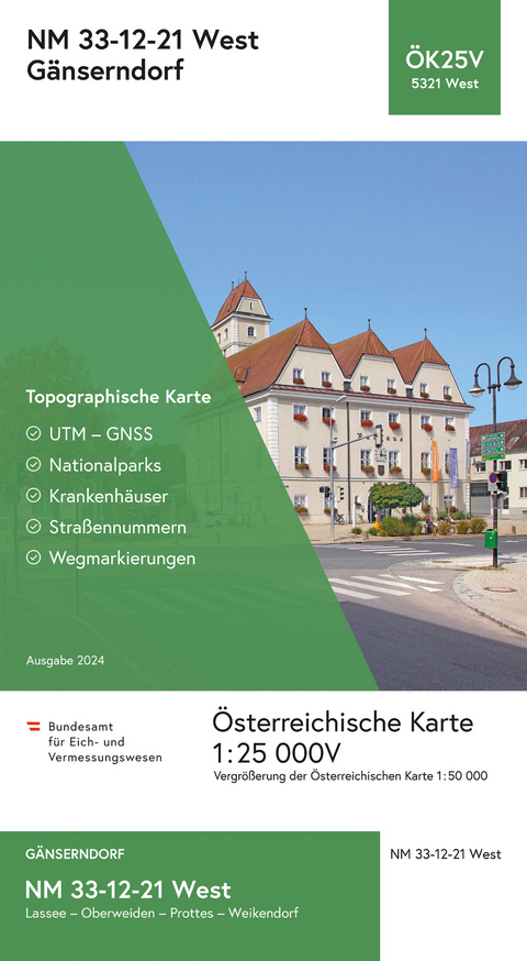 BEV-Karte 5321-West, G&auml;nserndorf 1:25 000V - 