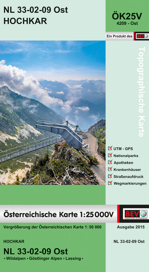 BEV-Karte 4209-Ost, Hochkar 1:25 000V - 