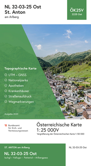 BEV-Karte 2225-Ost, St. Anton am Arlberg 1:25 000V