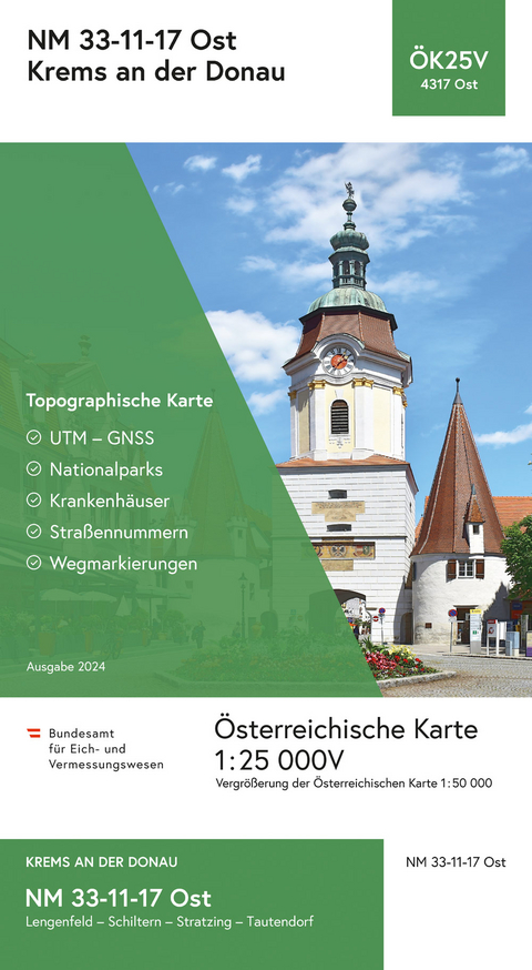 BEV-Karte 4317-Ost, Krems an der Donau 1:25 000V - 