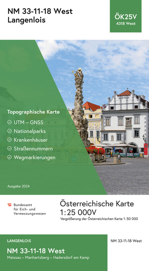 BEV-Karte 4318-West, Langenlois 1:25 000V - 