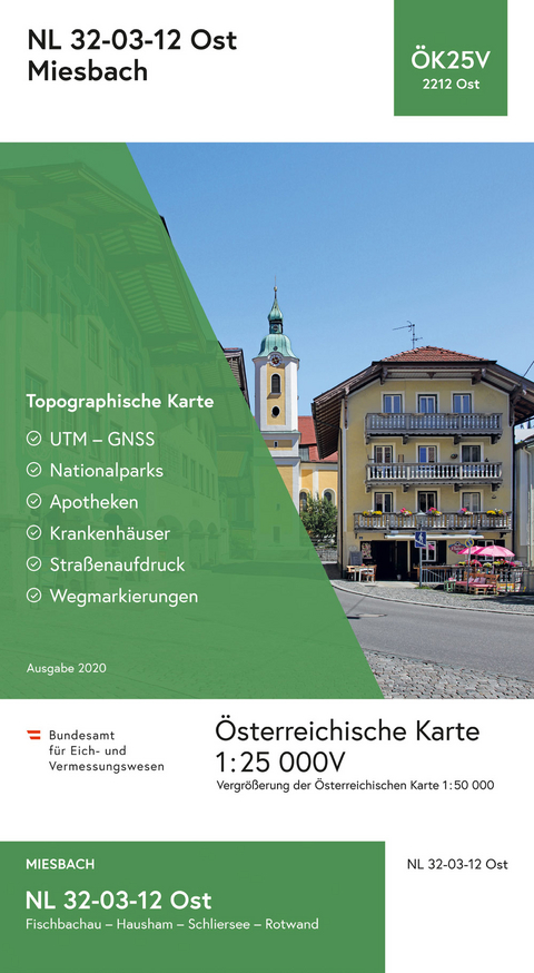 BEV-Karte 2212-Ost, Miesbach 1:25 000V - 