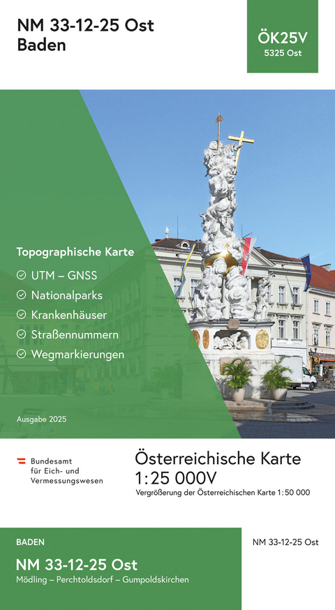 BEV-Karte 5325-Ost, Baden 1:25 000V - 