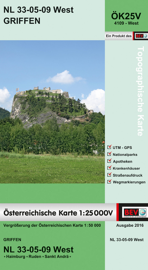 BEV-Karte 4109-West, Griffen 1:25 000V - 