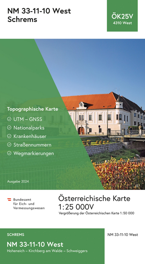 BEV-Karte 4310-West, Schrems 1:25 000V - 