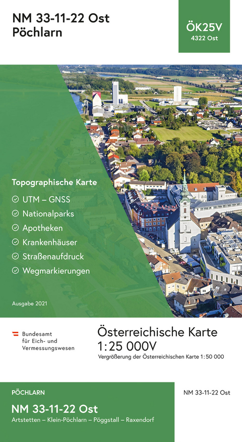 BEV-Karte 4322-Ost, P&ouml;chlarn 1:25 000V - 