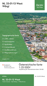 BEV-Karte 3213-West, W&ouml;rgl 1:25 000V - 