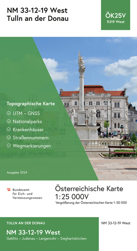 BEV-Karte 5319-West, Tulln an der Donau 1:25 000V - 