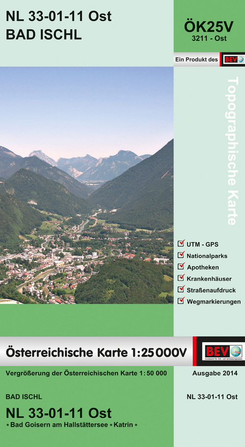 BEV-Karte 3211-Ost, Bad Ischl 1:25 000V - 
