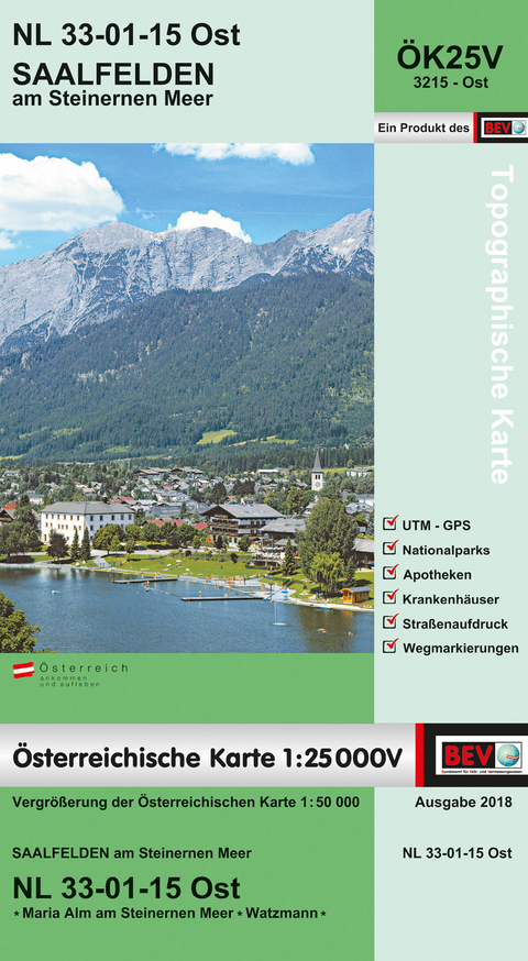 BEV-Karte 3215-Ost, Saalfelden am Steinernen Meer 1:25 000V - 