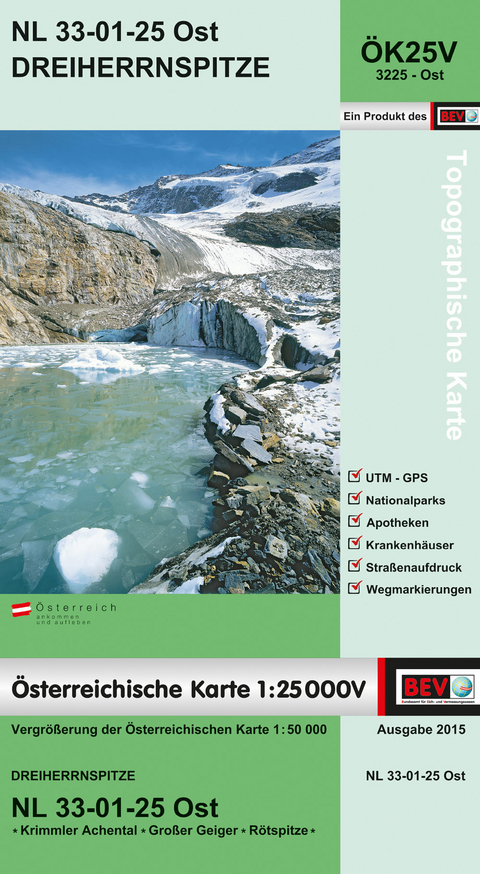 BEV-Karte 3225-Ost, Dreiherrnspitze 1:25 000V - 
