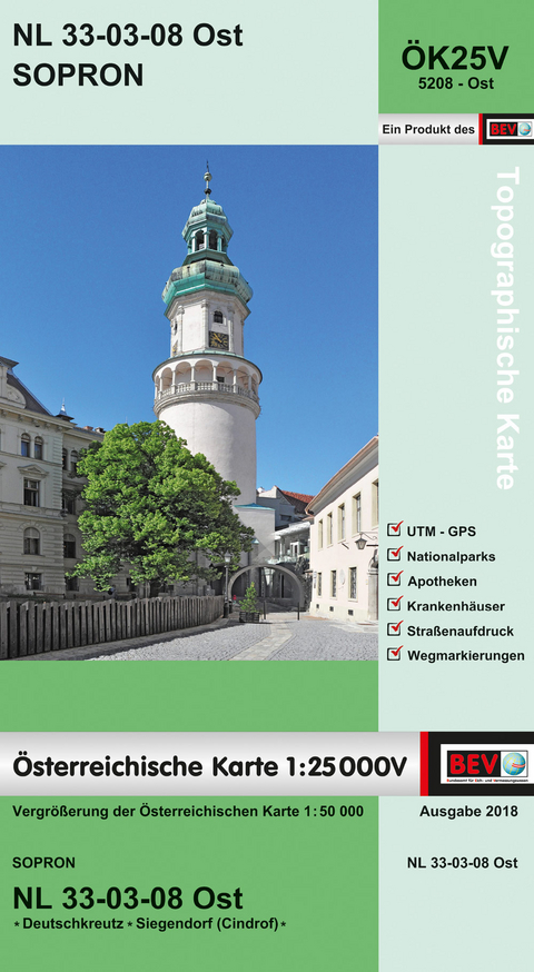 BEV-Karte 5208-Ost, Sopron 1:25 000V - 