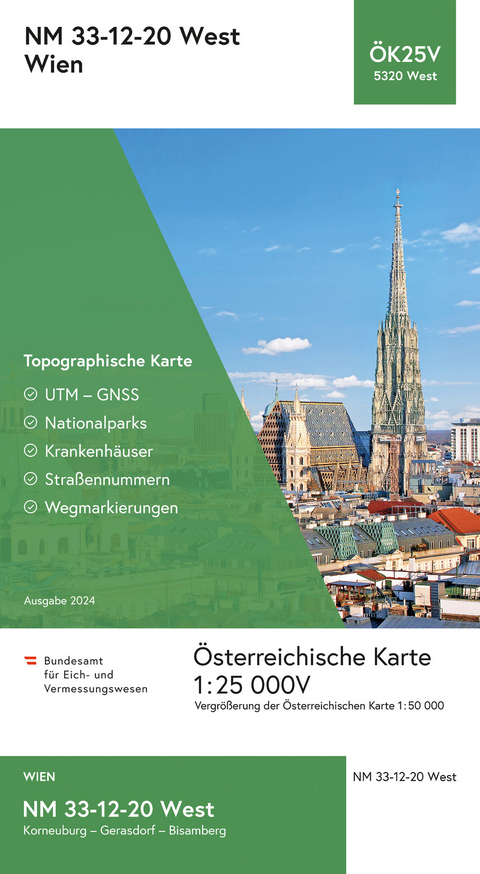 BEV-Karte 5320-West, Wien 1:25 000V - 