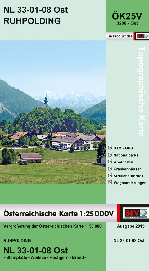BEV-Karte 3208-Ost, Ruhpolding 1:25 000V - 
