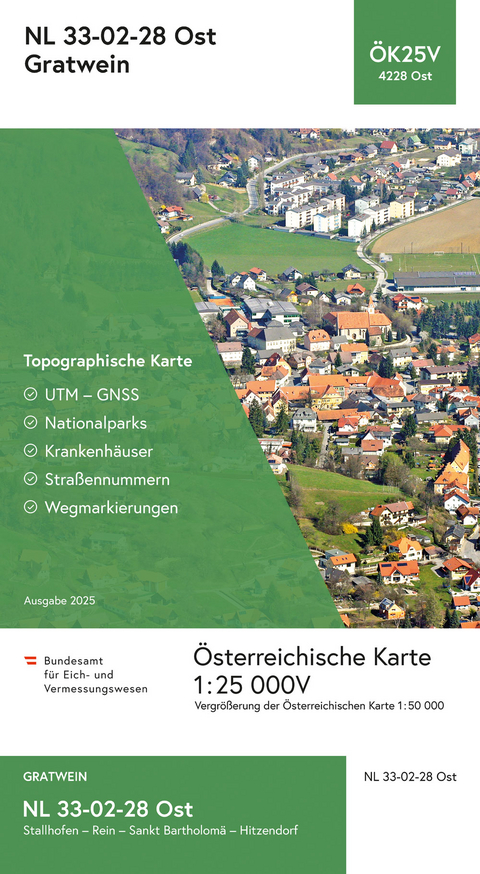 BEV-Karte 4228-Ost, Gratwein 1:25 000V - 